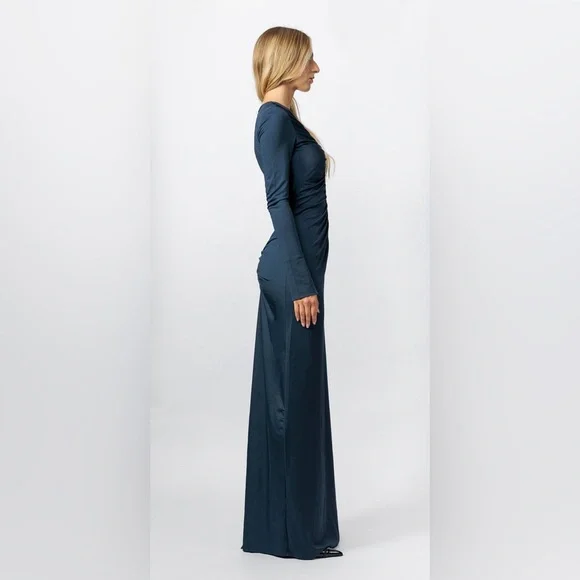 Victoria Beckham Ruched Long Sleeve Gown - Picture 4 of 8